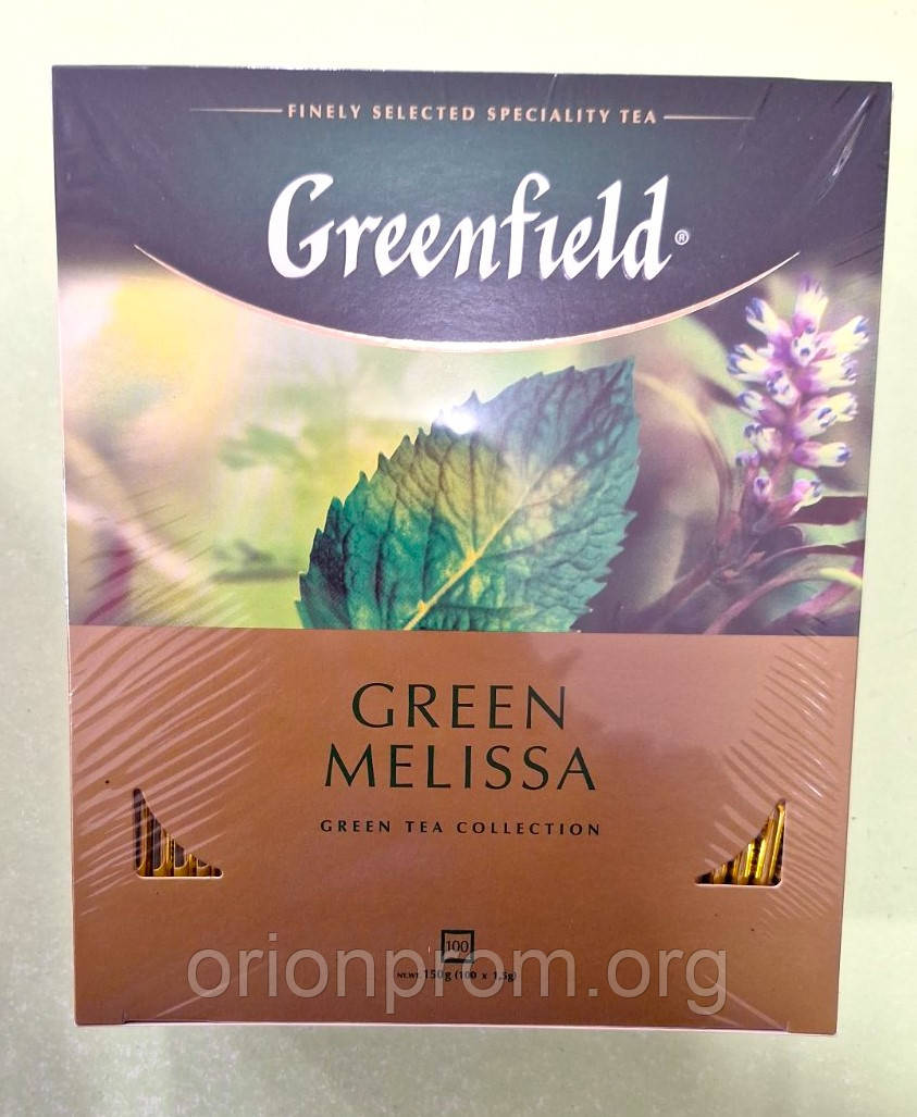 Чай Greenfield Green Melissa 100 пакетів зелений
