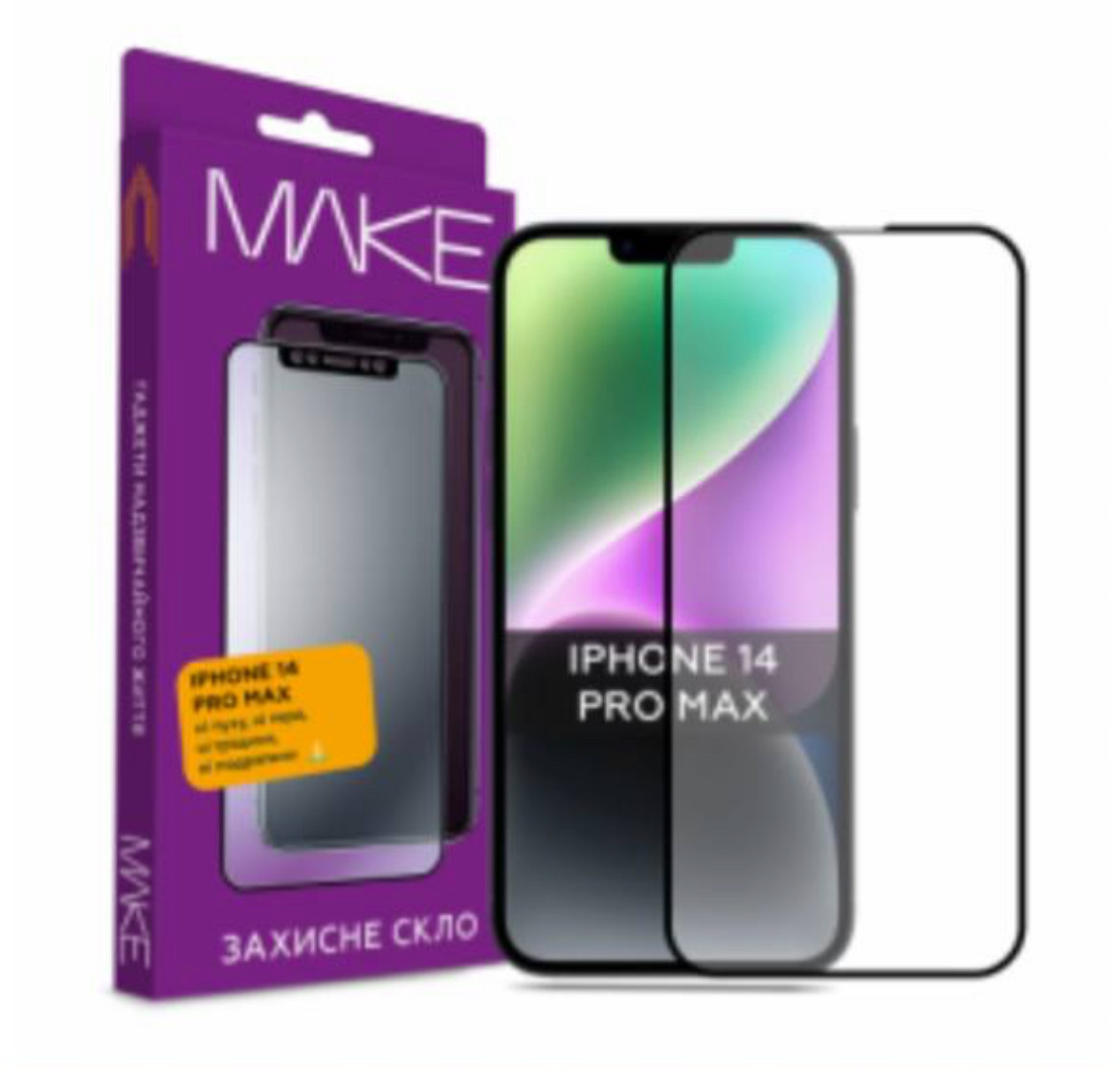 Захисне скло MAKE Full Cover Full Glue Apple iPhone 14 Pro Max - фото 1 - id-p2150758785
