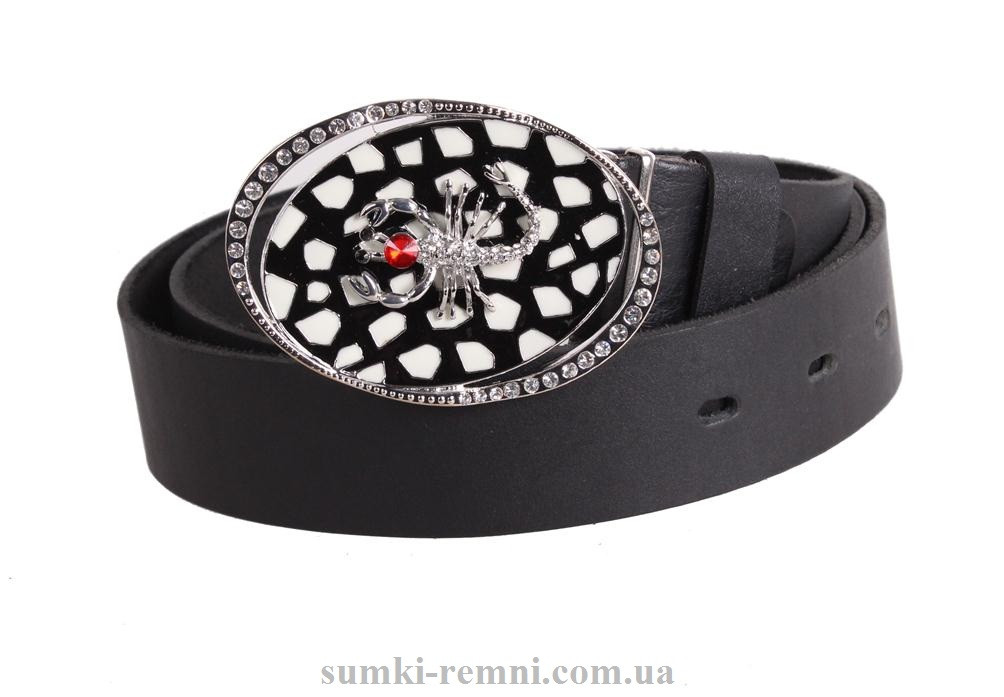 Жіночий ремінь з натуральної шкіри blx90456 чорний, фото 1