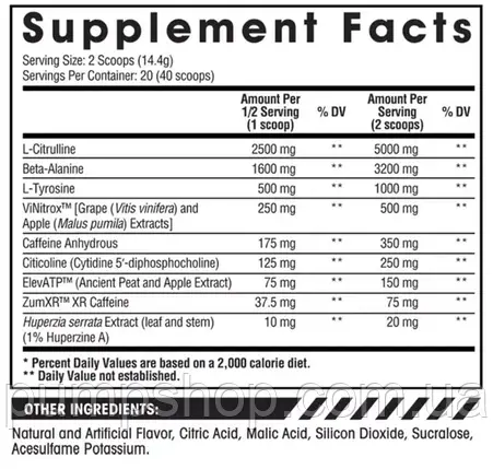 Передтренувальний комплекс Arms Race Nutrition Harness Pre-Workout 300 г (20/40 порц.), фото 2