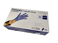 Перчатки нитриловые CEROS Fingers Cobalt Blue, 100 шт (50 пар), M