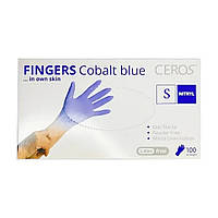 Перчатки нитриловые CEROS Fingers Cobalt Blue, 100 шт (50 пар), S