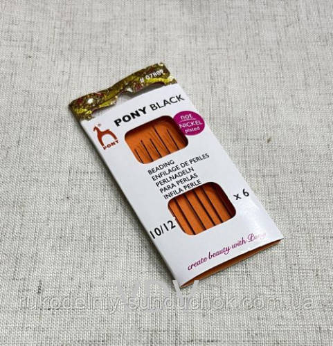 Голка Pony (Індія) бісерна №10/12 чорна 6 шт, фото 1