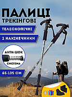 Телескопічні палиці для скандинавської ходьби палиці для трекінгу скандинавські 2 шт ENERGIA Сірий (3924-2)