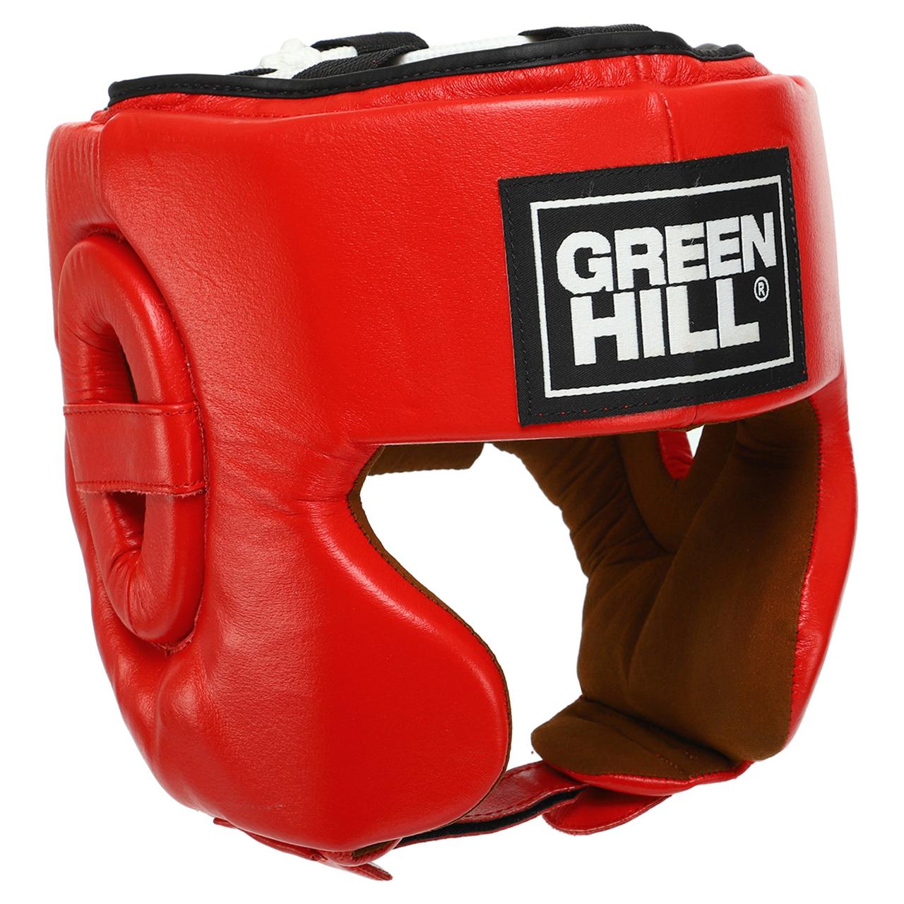 Шолом боксерський шкіряний у мексиканському стилі Green Hill 0575 розмір М Red
