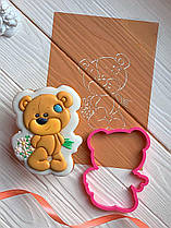 3D-формочки-вирубки для пряників "Мишка з ромашками"