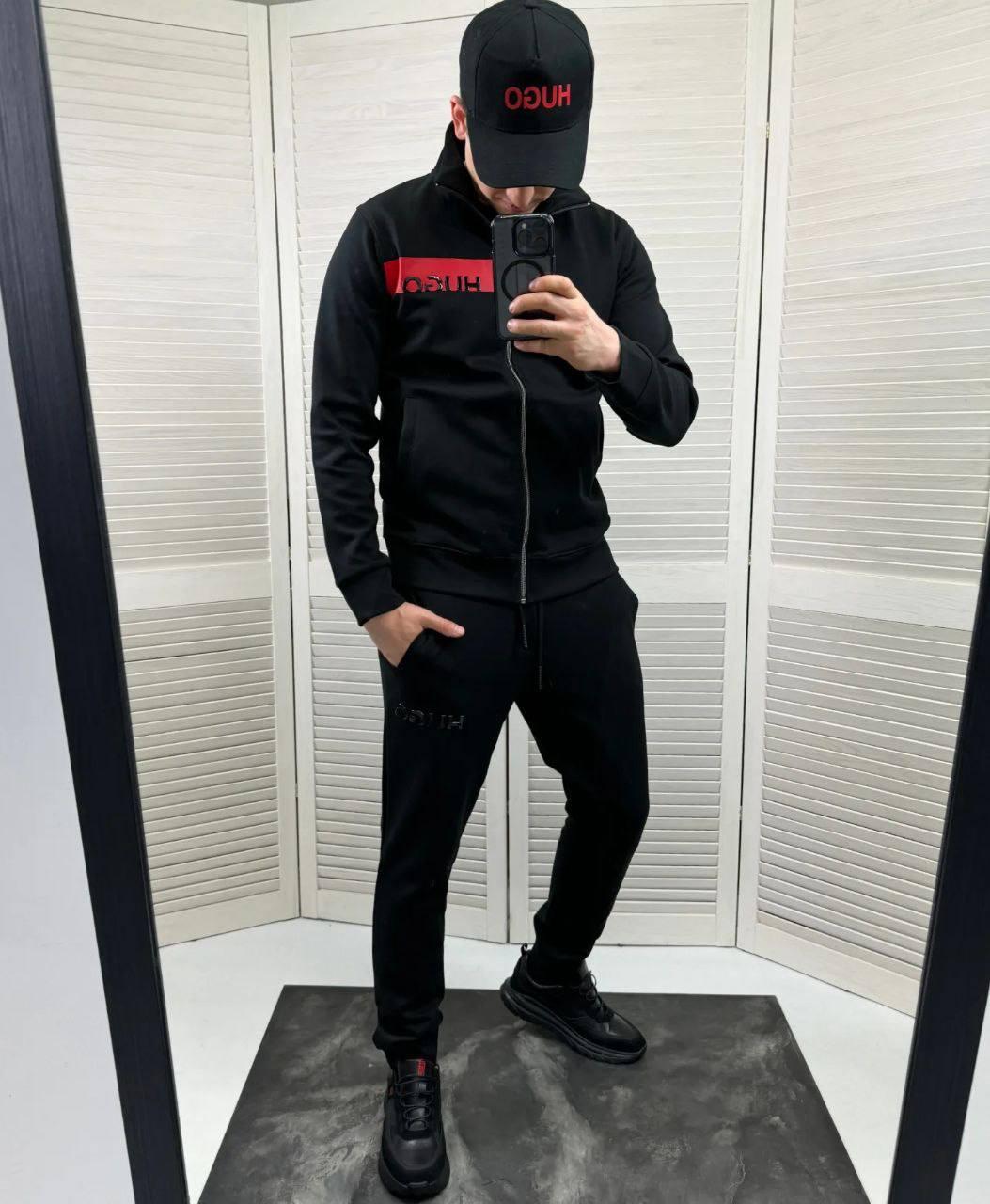 Чоловічий спортивний костюм HUGO BOSS CK7629 чорний, фото 1