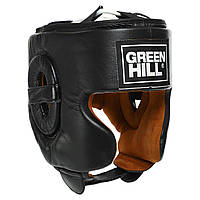 Шлем боксерский кожаный в мексиканском стиле Green Hill 0575 размер М Black