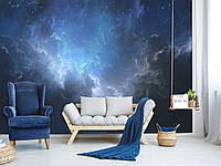 Самоклеющиеся плёнка Oracal в спальню "Голубая туманность", большие фотообои на всю стену Індивідуальний розмір