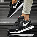Кросівки чоловічі чорно-білі замш-текстиль 40 41 Nike Air Zoom Black and White, фото 4