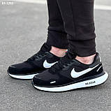 Кросівки чоловічі чорно-білі замш-текстиль 40 41 Nike Air Zoom Black and White, фото 3