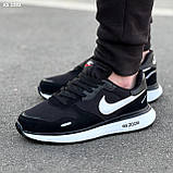 Кросівки чоловічі чорно-білі замш-текстиль 40 41 Nike Air Zoom Black and White, фото 6