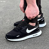 Кросівки чоловічі чорно-білі замш-текстиль 40 41 Nike Air Zoom Black and White, фото 8