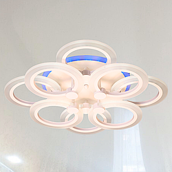 Стельова світлоідодна люстра Diasha 110W до 20 кв.м колір Білий A8022/4+4WH 3color