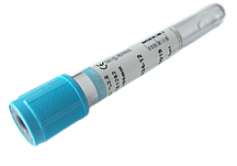 Вакуумна пробірка AYSET, 4,5мл, 3,8%, Тринатрій цитрат, 9NC, Синій, 13x100