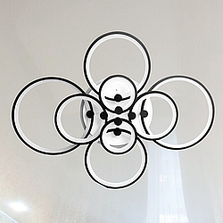 Яскрава люстра лед Vatan Light 196W до 30 кв.м колір Чорний 1120/8 BK 3color