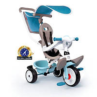 Дитячий велосипед металевий Smoby OL82816 з козирком багажником і сумкою Blue