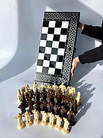 Шахи, нарди  із  акрилового каменю ЛЕВ - подарунок для переможців, 60×30см, арт.190649