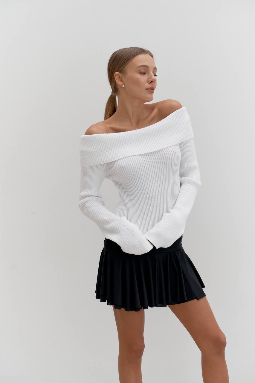 В'язана жіноча кофта з відкритими плечима, фото 1