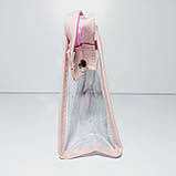 Косметички набір 3в1 силікон і шкірозамінник колір пудра, фото 3