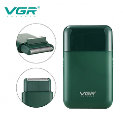 Електробритва бездротова VGR V-390 з вбудованим висувним тримером шейвер 5 Вт Зелений