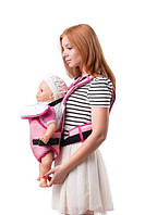 Рюкзак кенгуру переноска для новонароджених дітей від 3 місяців до 16 кг Умка №12 рожевий