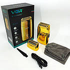 Професійний шейвер VGR V-399 GOLD, бездротова електробритва, бритва триммер для бороди, фото 5