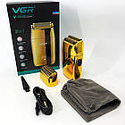 Професійний шейвер VGR V-399 GOLD, бездротова електробритва, бритва триммер для бороди, фото 6