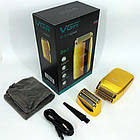 Професійний шейвер VGR V-399 GOLD, бездротова електробритва, бритва триммер для бороди, фото 8