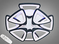 Люстра светодиодная S8118/4+4BK LED 3color dimmer С пультом управления Черно-белый корпус