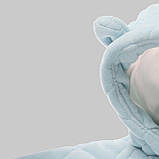 Дитячий демісезонний велюровий комбінезон Зефір Блакитний, 56-62, фото 3