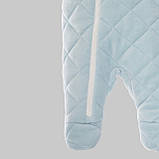 Дитячий демісезонний велюровий комбінезон Зефір Блакитний, 56-62, фото 5