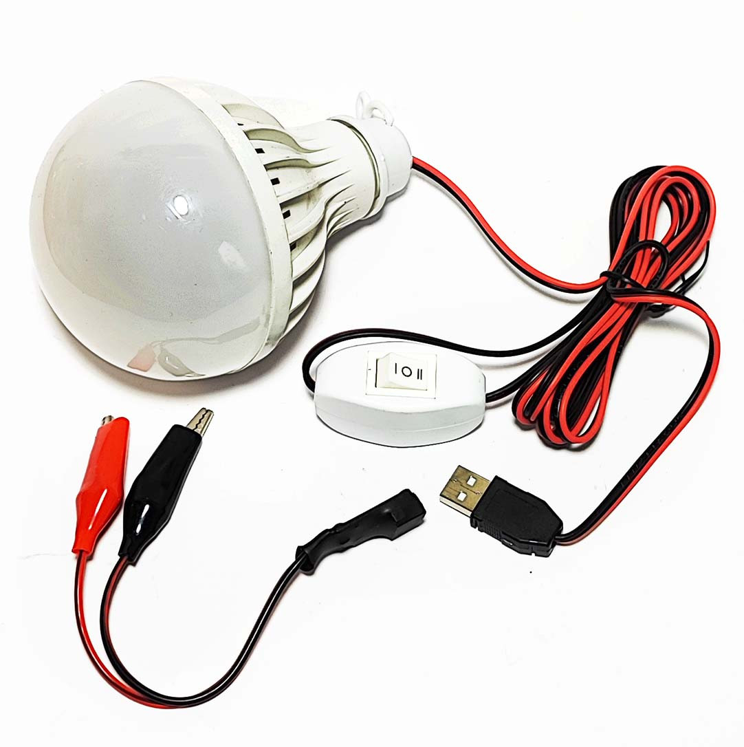 Usb-лампочка 12W 5V з перемикачем і перехідником