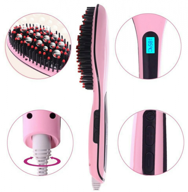 Гребінець випрямляч Fast Hair Straightener, гофре плойка прасок для волосся, праска VB-669 для вирівнювання