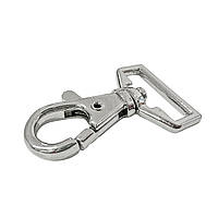 Карабін для сумок срібло під ремінець 20 мм Висота 40 мм