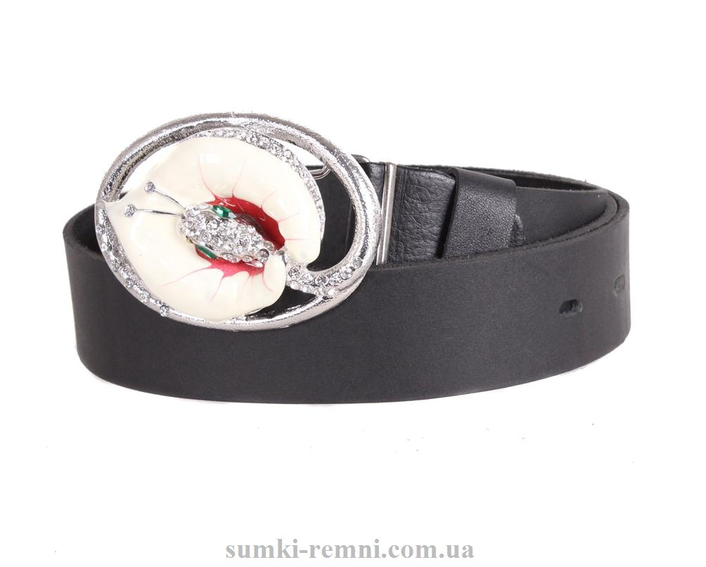 Жіночий ремінь з натуральної шкіри blx90469 чорний, фото 1