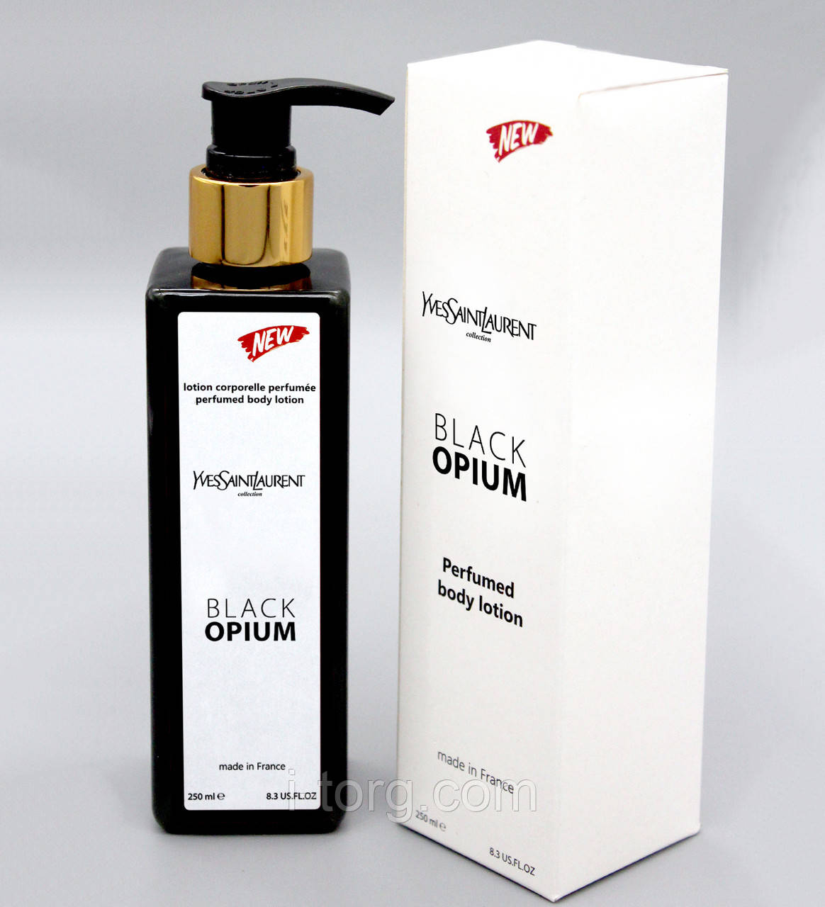Парфюмированный лосьон для тела NEW с ароматом Yves Saint Laurent Black Opium, 250 мл.