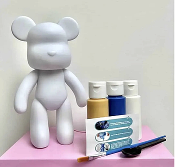 Набір для творчості з фарбами Ведмедик 23 см BOSHO Bear YELLOW Флюїдний Ведмедик та 3 фарби в комплекті
