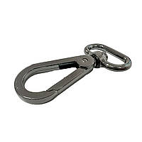 Карабін для сумок чорний під ремінець 20 мм Висота 55 мм