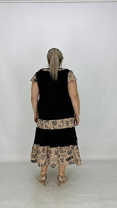 Літня сукня- сарафан "Рюша" з крильцем вільного крою-трапеція.62-64 66-66 70-72 74-76, фото 3