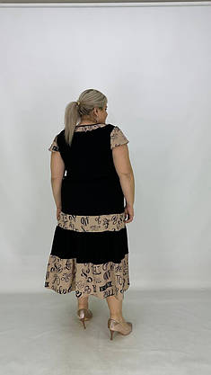 Літня сукня- сарафан "Рюша" з крильцем вільного крою-трапеція.62-64 66-66 70-72 74-76, фото 5