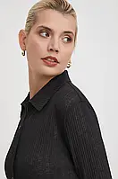 Urbanshop com ua Сорочка Calvin Klein Jeans жіноча колір чорний regular класичний комір РОЗМІРИ ЗАПИТУЙТЕ