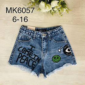 Шорти джинсові для дівчат оптом, S&D, 6-16 років, № MK-6057