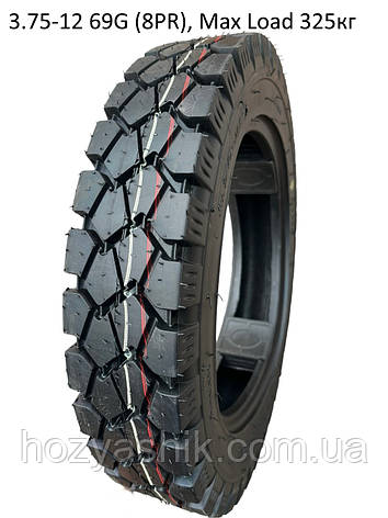 Шина з камерою 3.75-12 69G (8PR), Max Load 325кг, фото 1