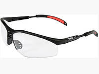 Очки защитные прозрачные открытые рабочие строительные регулируемая длина YATO (YT-7363)