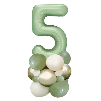 Цифра 5 на підставці із кульок | Оливковий, фото 1