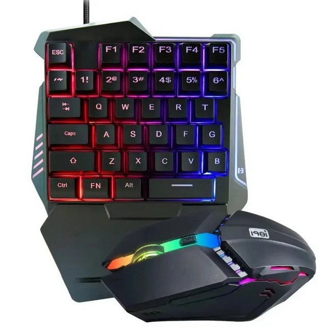 Набір ігровий 2в1 клавіатура та мишка з підсвіткою RGB 198I G506 Black