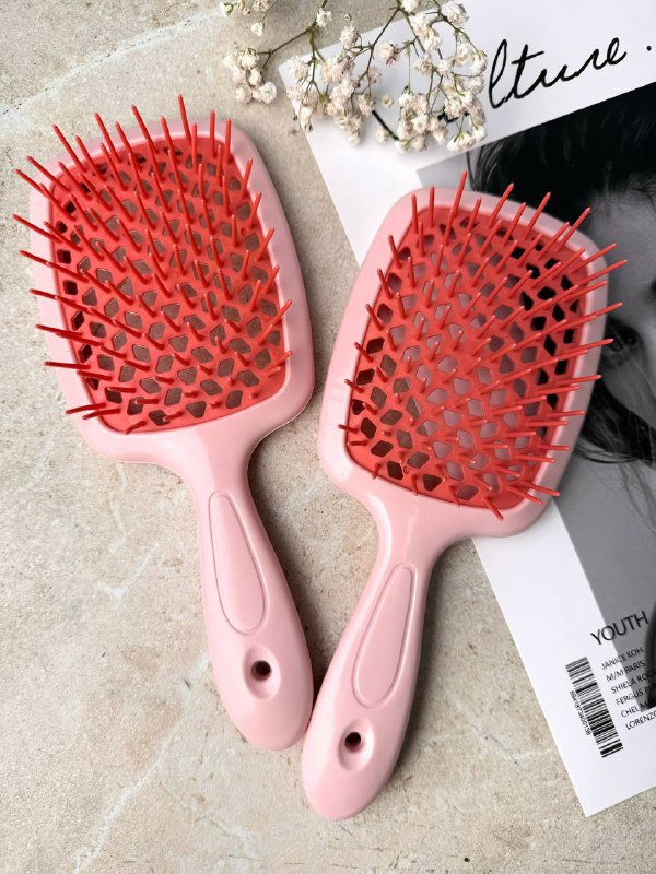 Гребінець для волосся Персиковий з кораловим "Super Brush" в пакеті