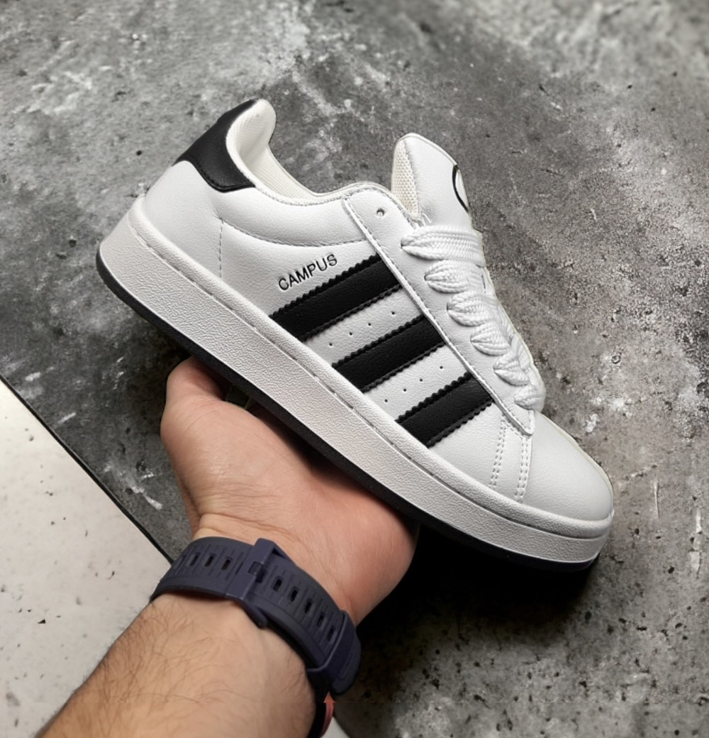 Жіночі кросівки Adidas Campus 00s весна-осінь демісезонні (білі з чорним). Живе фото. Адідас кампус