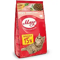 Сбалансированный сухой корм Мяу! для взрослых кошек с кроликом 2 кг